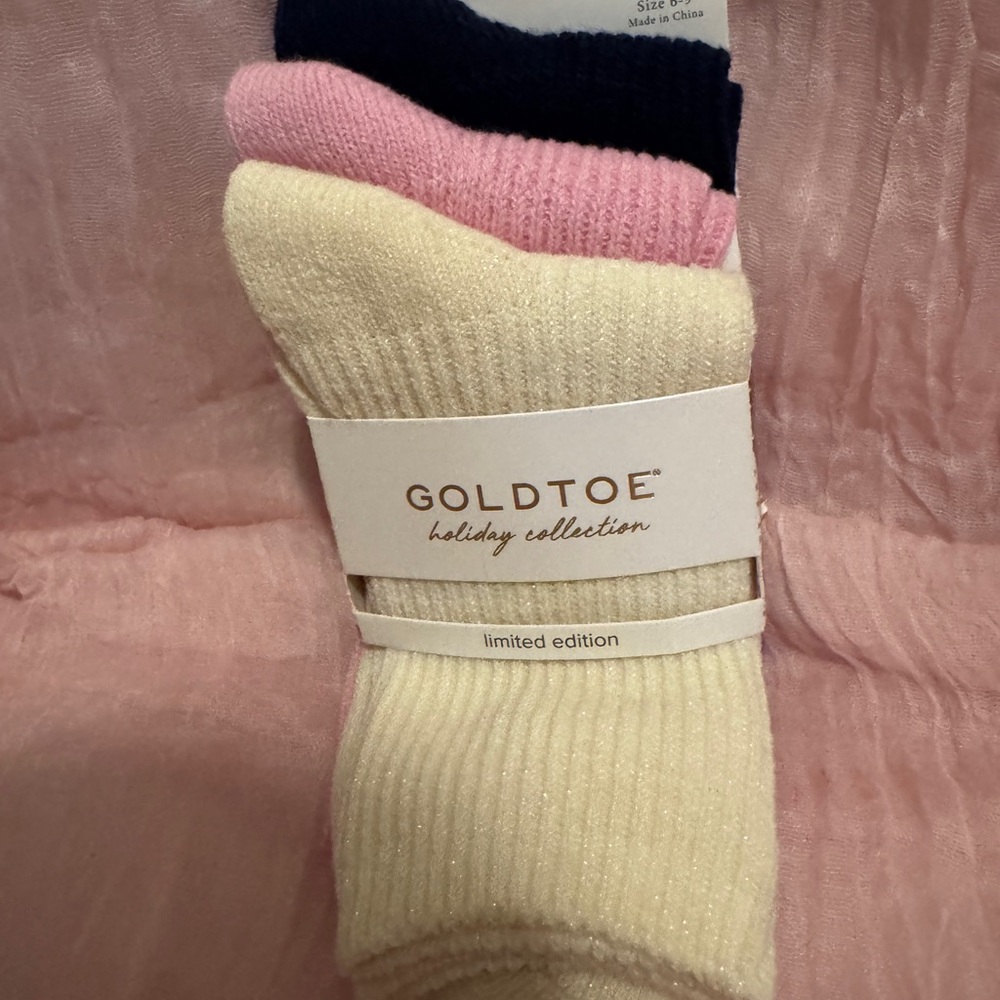 Gold Toe Women's Sweater - Navy, Pink, and Cream